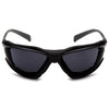 Pyramex SB9323ST Proximity Safety Glasses - Black Foam Lined Frame - Dark Gray H2X Anti-Fog Lens