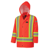 Pioneer Safety® FR Waterproof Hi-Viz Safety Jacket - PU Stretch - HV ORANGE