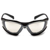 Pyramex SB9380ST Proximity Safety Glasses - Black Foam Lined Frame - Indoor/Outdoor Mirror Anti-Fog Lens